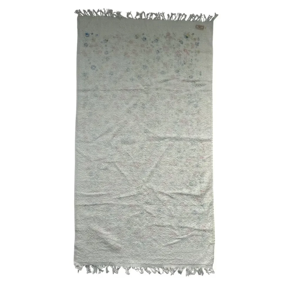 Vintage Cannon 100% Cotton Retro Ditzy Floral Print Towel 42in X 24in USA‎ Made